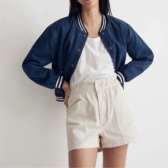 Madewell Pull-On Paperbag Utility Shorts Vintage Linen Size 24 High Rise 3” - Picture 1 of 10